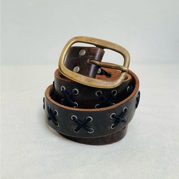 Jeff Galia Handmade Rock n Roll Leather Belt Black concert belt Distressed Belt main image 8